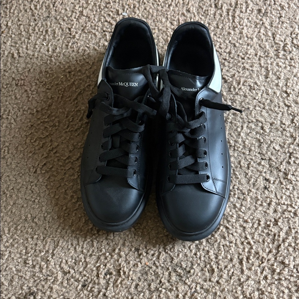 Alexander McQueen Black Leather Sneakers , No box , up for trade also